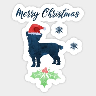 Christmas Cairn Terrier Dog Art Santa Claus Hat Sticker